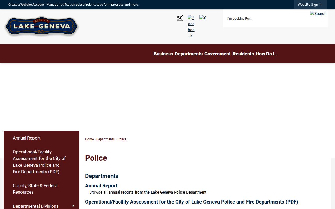 Lake Geneva police department criminal record source