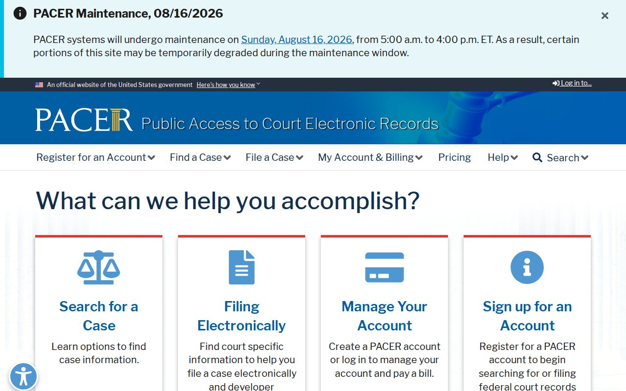 Walworth County federal court case lookup through PACER